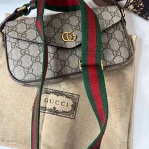 Gucci Beige and Brown GG Crossbody Bag
